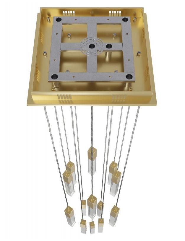 Image 3 Original Glacier 13-Lt 20"W Chand. Brushed Brass/Clear Crystals more views
