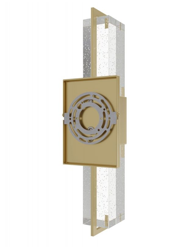 Image 2 Original Glacier 17"H LED Wall Sconce in Brushed Brass/Bubbled more views