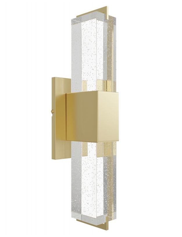 Image 3 Original Glacier 17"H LED Wall Sconce in Brushed Brass/Bubbled more views