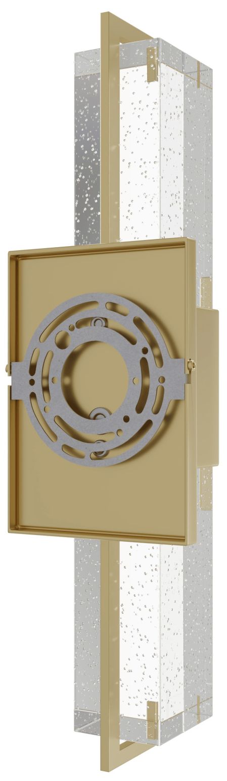 Image 4 Original Glacier 17"H LED Wall Sconce in Brushed Brass/Bubbled more views