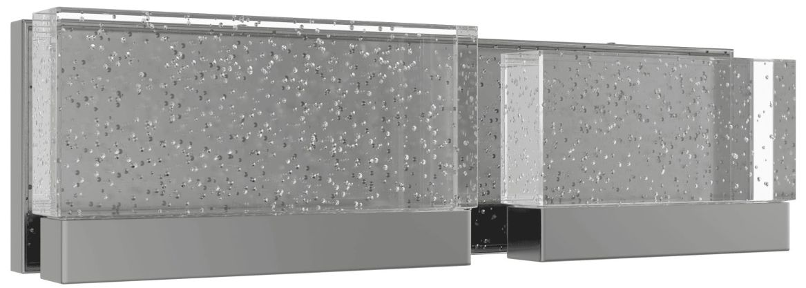 Image 3 Original Glacier 2-Panel 18"W LED Sconce Polished Nickel/Bubbled more views