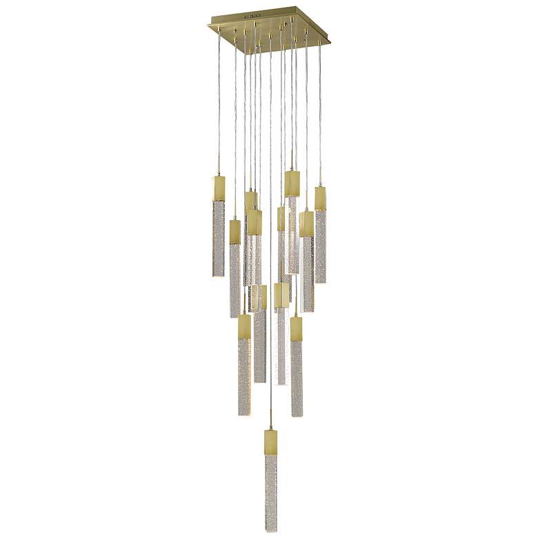 Image 1 Original Glacier 20 inch Wide Brushed Brass 13-Light LED Pendant