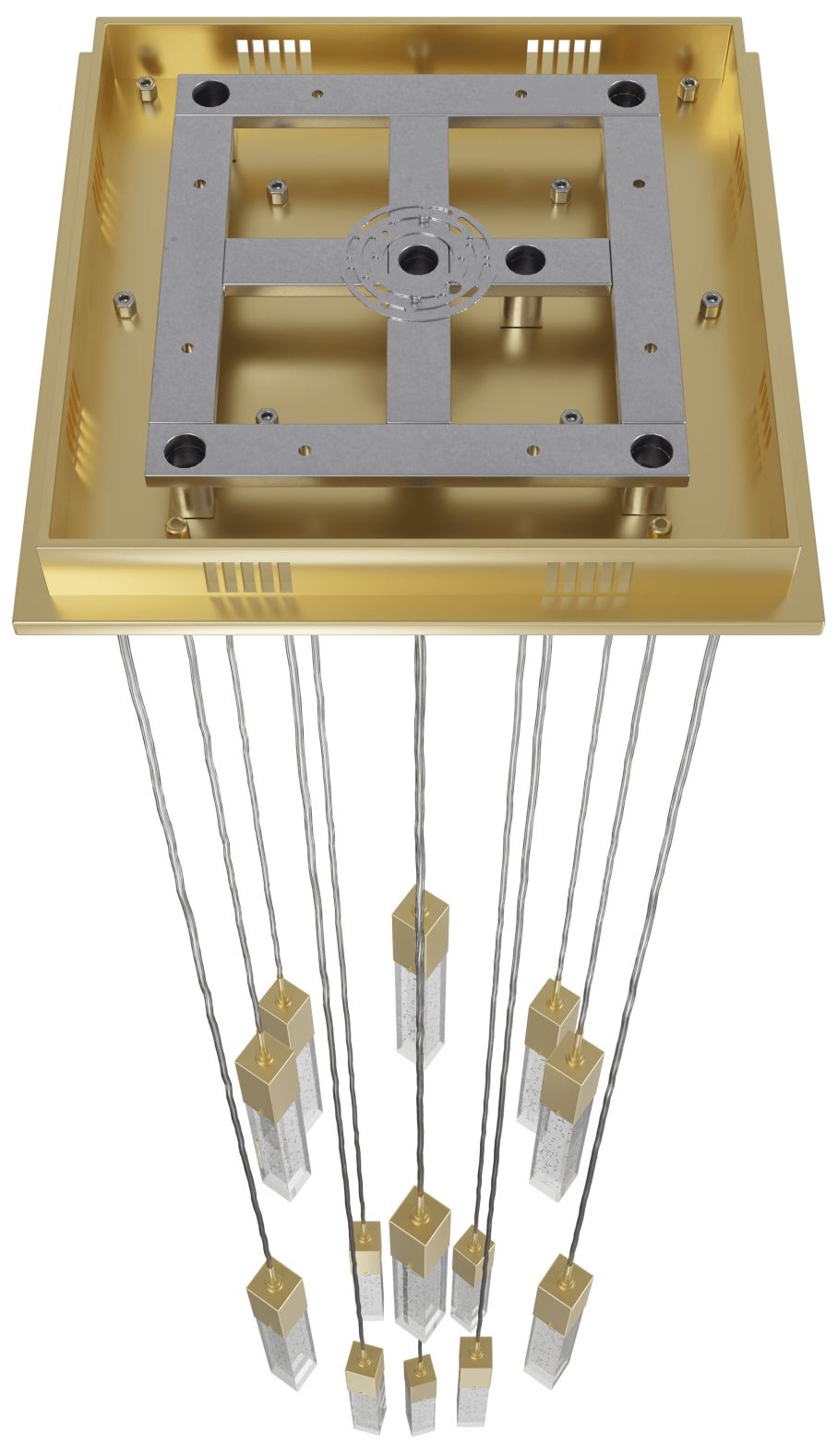 Image 3 Original Glacier 20" Wide Brushed Brass 13-Light LED Pendant more views