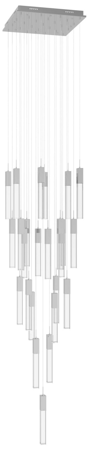 Original Glacier 25-Light 28"W Chandelier Chrome/Clear Crystals