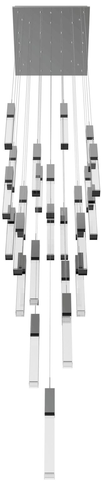 Image 2 Original Glacier 25-Light 28"W Chandelier Chrome/Clear Crystals more views