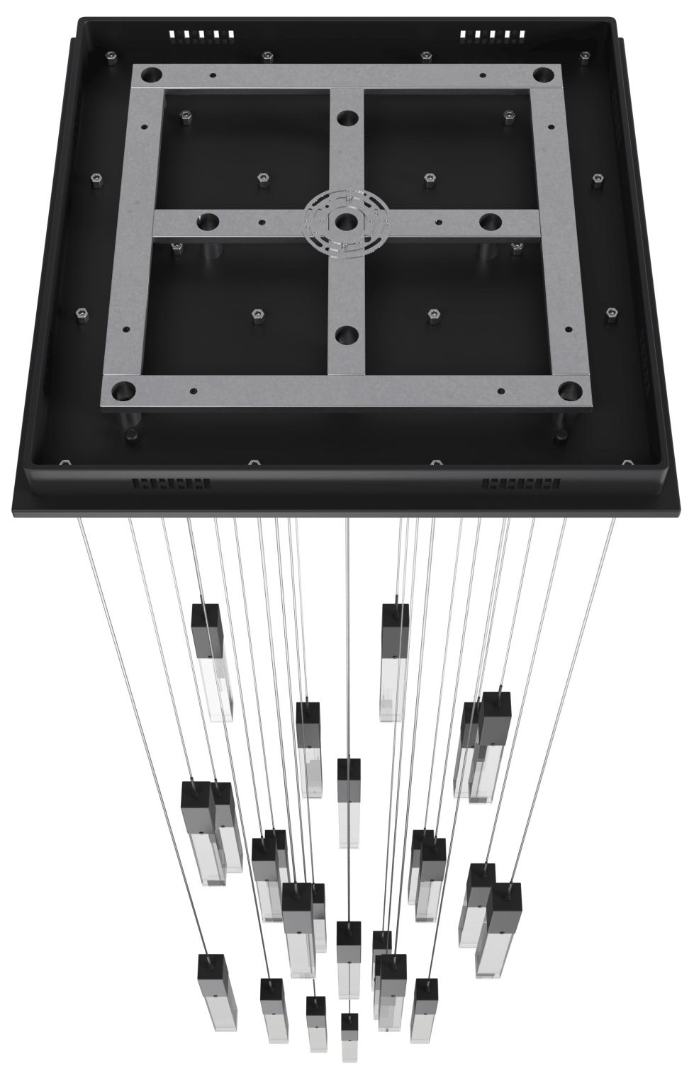 Image 3 Original Glacier 25-Light 28"W Chandelier in Black/Clear Crystals more views