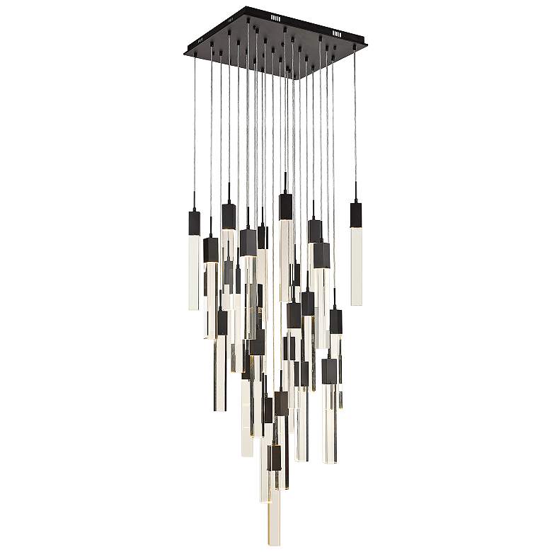 Image 1 Original Glacier 28" Wide Black Multi-Light LED Pendant