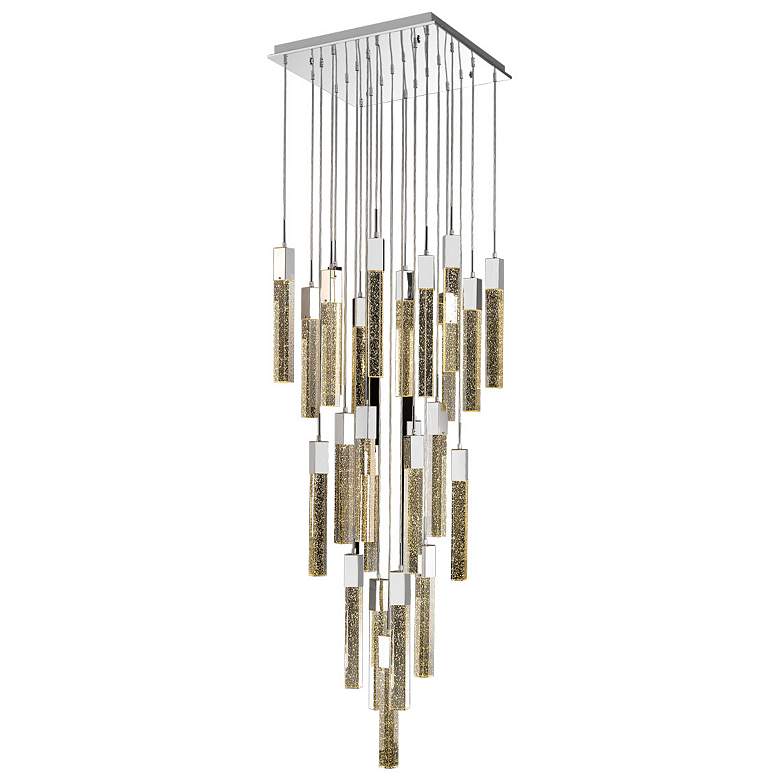 Image 1 Original Glacier 28 inchW Polished Chrome 25-Light LED Pendant