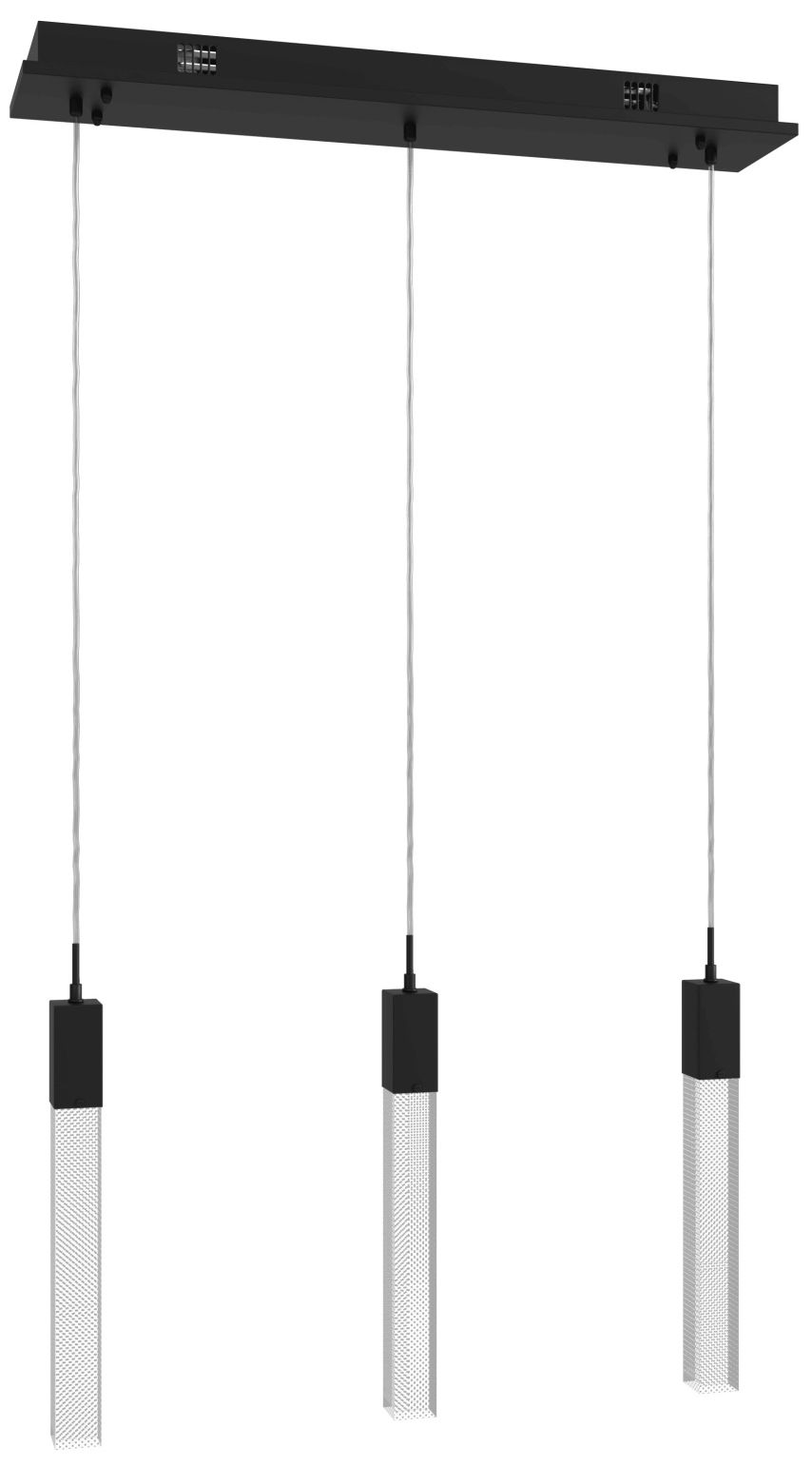 Original Glacier 3-Light 37"W LED Chandelier Black/Snow Acrylic