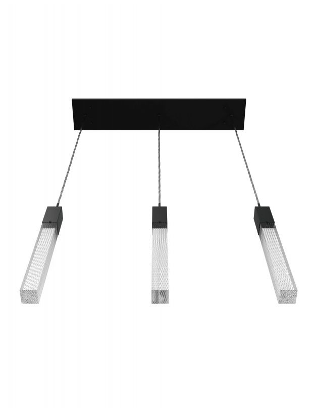 Image 2 Original Glacier 3-Light 37"W LED Chandelier Black/Snow Acrylic more views