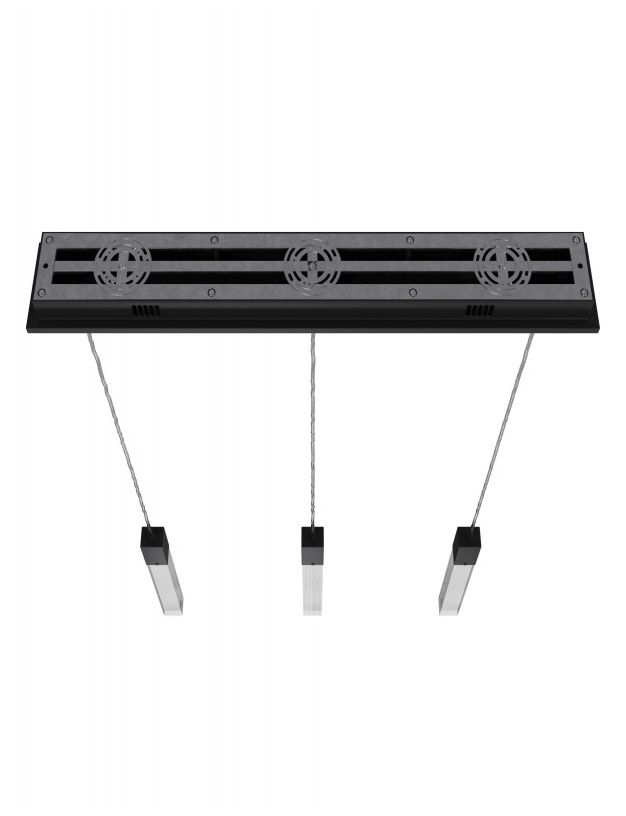 Image 3 Original Glacier 3-Light 37"W LED Chandelier Black/Snow Acrylic more views