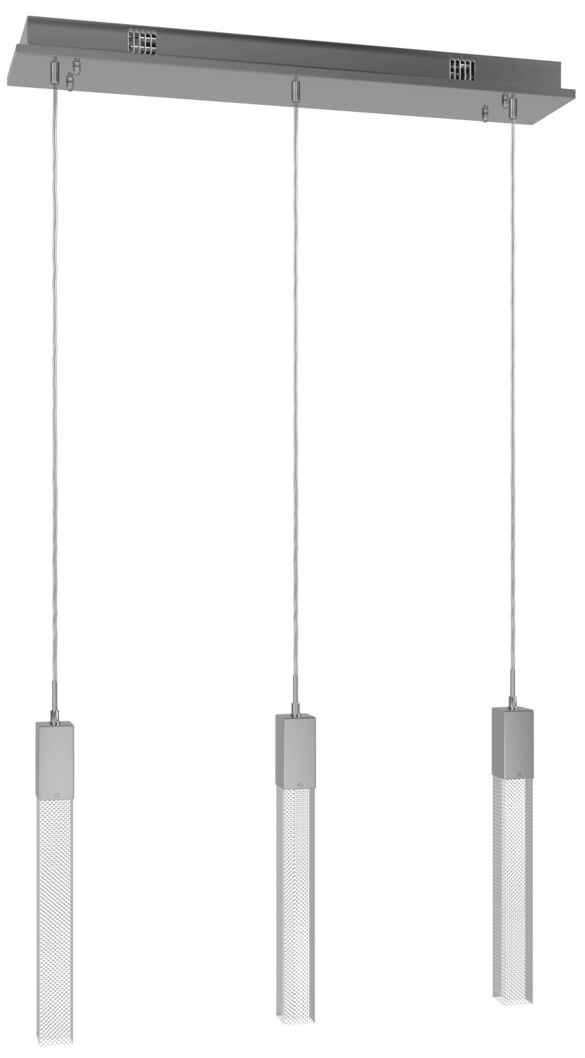 Original Glacier 3-Lt 37"W LED Chand. Brushed Brass/Snow Acrylic