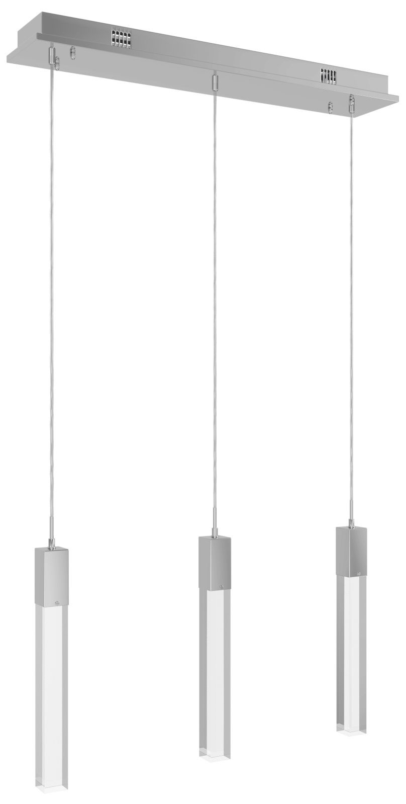 Original Glacier 3-Lt 37"W LED Chandelier Chrome/Clear Crystals