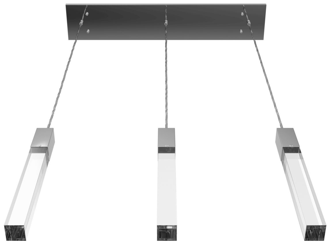 Image 2 Original Glacier 3-Lt 37"W LED Chandelier Chrome/Clear Crystals more views