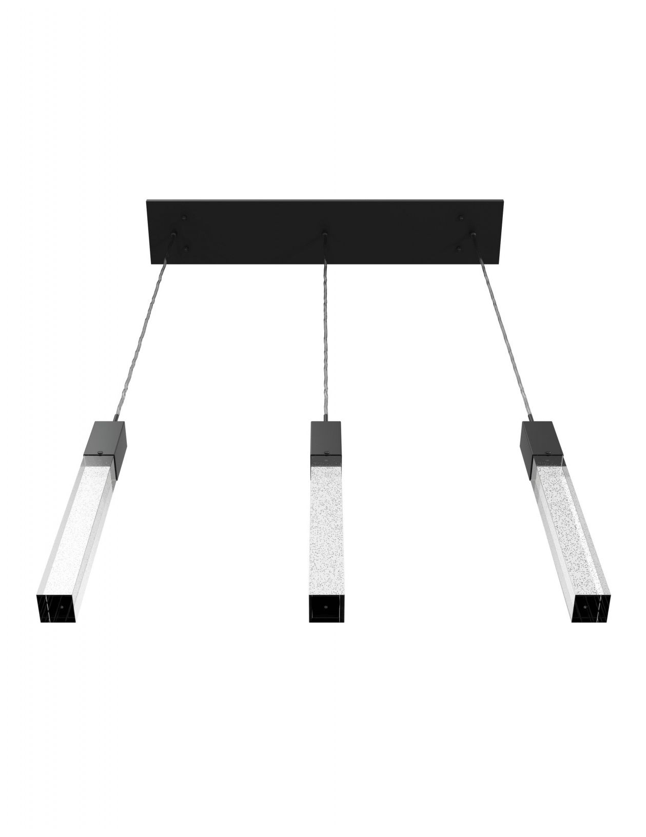 Image 4 Original Glacier 3-Lt 37"W Lin. LED Chand. Black/Bubbled Crystals more views