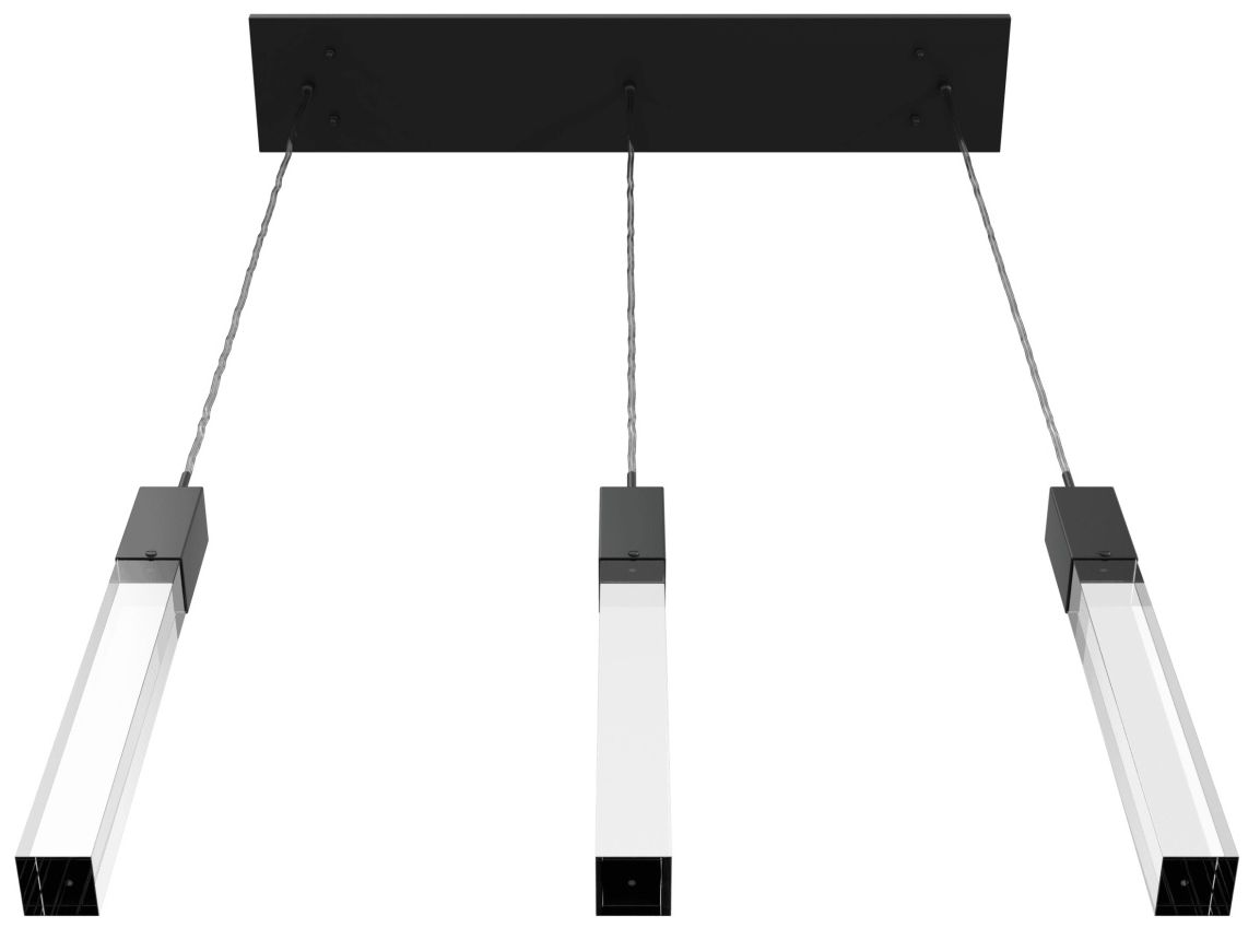 Image 2 Original Glacier 3-Lt 37"W Linear LED Chand. Black/Clear Crystals more views