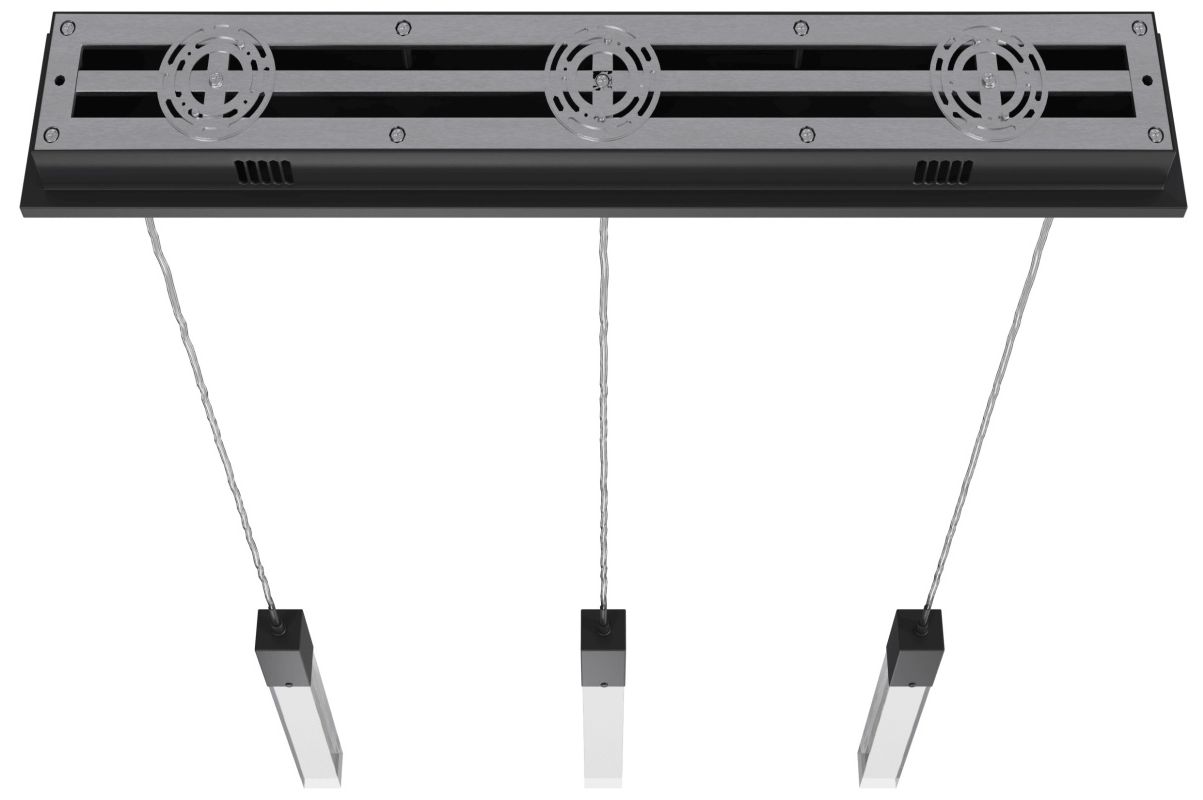 Image 3 Original Glacier 3-Lt 37"W Linear LED Chand. Black/Clear Crystals more views