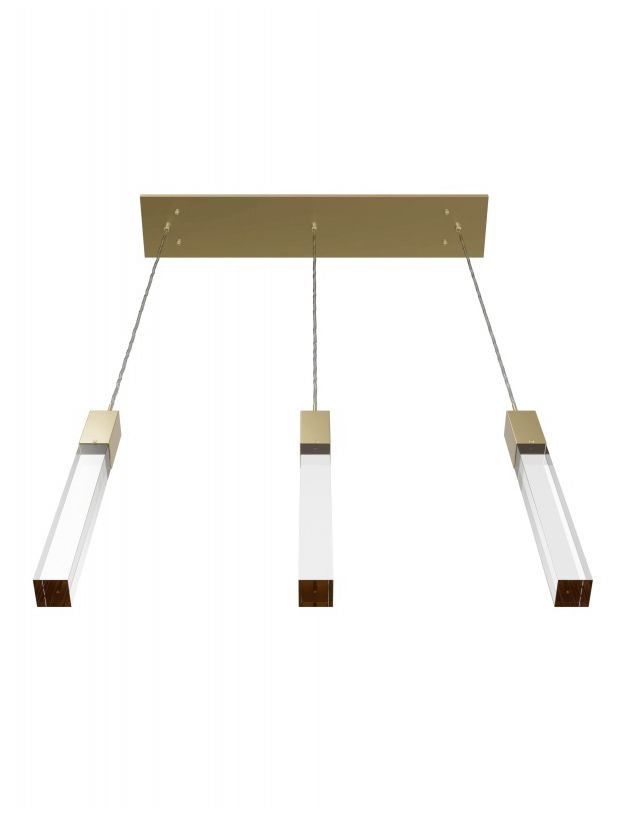 Image 2 Original Glacier 37"W Brushed Brass Multi-Light LED Pendant more views