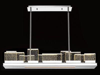 Image 2 Original Glacier 42"W LED Chandelier in Polished Nickel/Bubbled more views