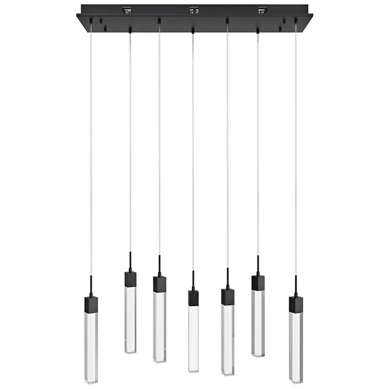 Image 1 Original Glacier 47" Black and Clear Glass LED Multi-Light Pendant