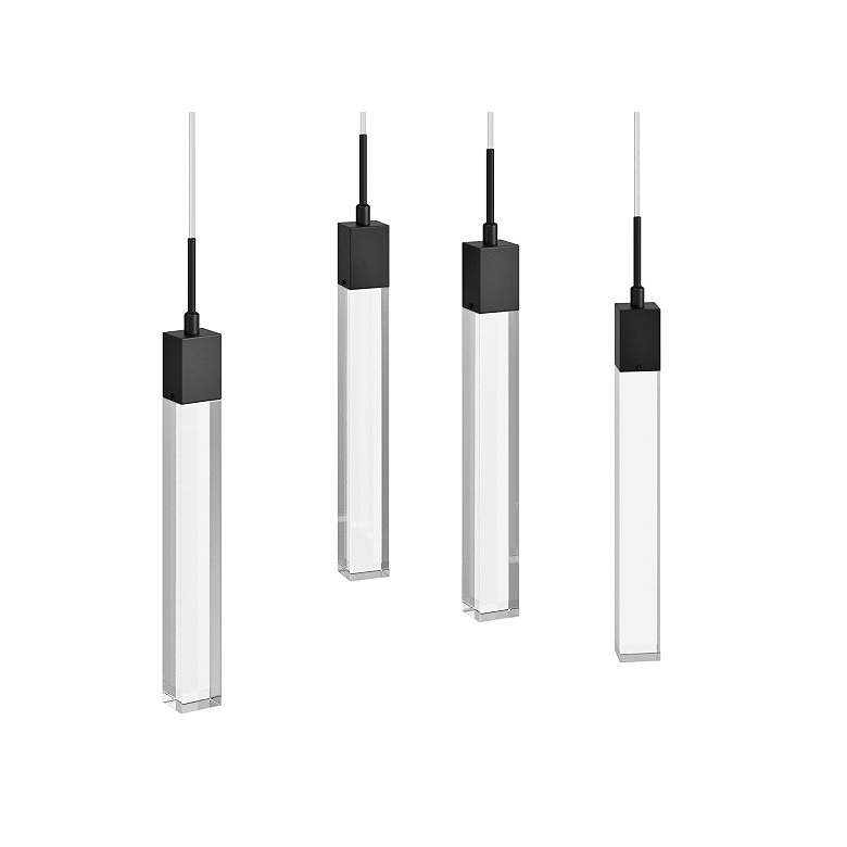 Image 2 Original Glacier 47" Black and Clear Glass LED Multi-Light Pendant more views