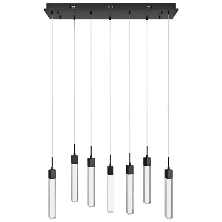 Image 3 Original Glacier 47" Black and Clear Glass LED Multi-Light Pendant more views
