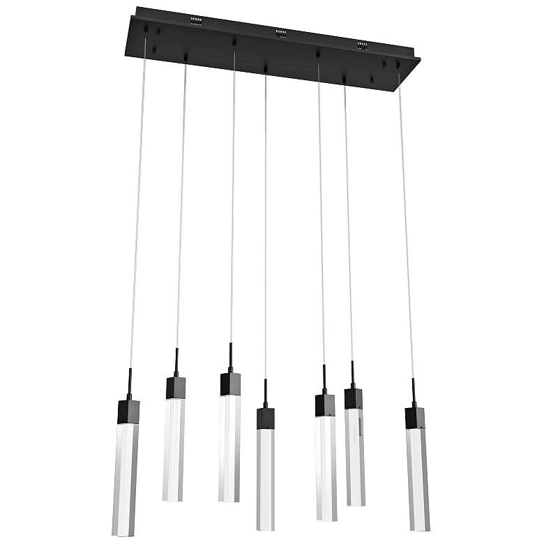 Image 4 Original Glacier 47" Black and Clear Glass LED Multi-Light Pendant more views