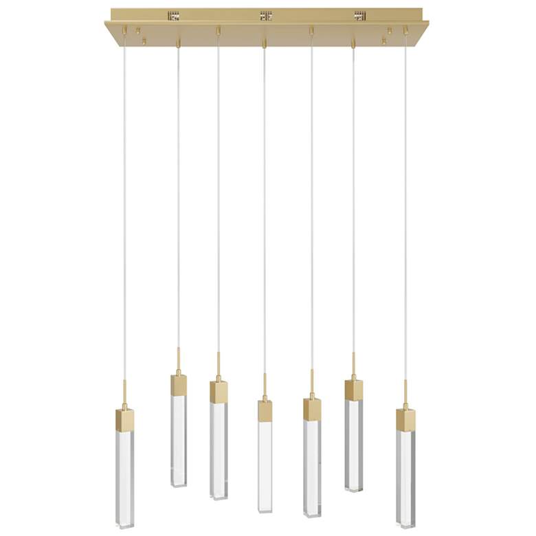 Image 1 Original Glacier 47"W Brass 7-Light LED Multi-Light Pendant