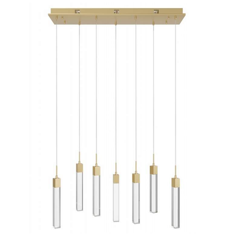 Image 2 Original Glacier 47"W Brass 7-Light LED Multi-Light Pendant more views