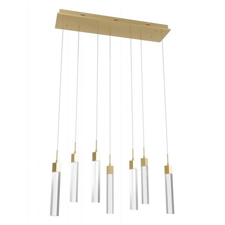 Image 3 Original Glacier 47"W Brass 7-Light LED Multi-Light Pendant more views