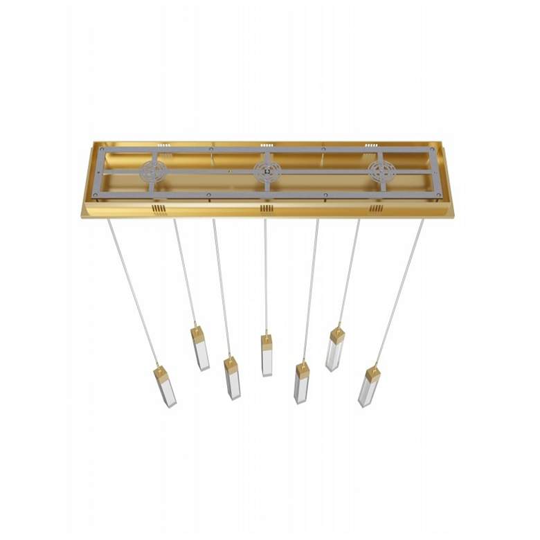 Image 4 Original Glacier 47"W Brass 7-Light LED Multi-Light Pendant more views
