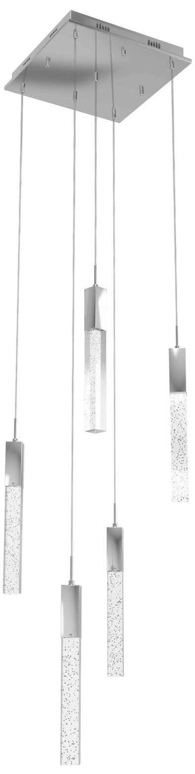 Image 2 Original Glacier 5-Lt 12"W LED Chandelier Chrome/Bubbled Crystals more views