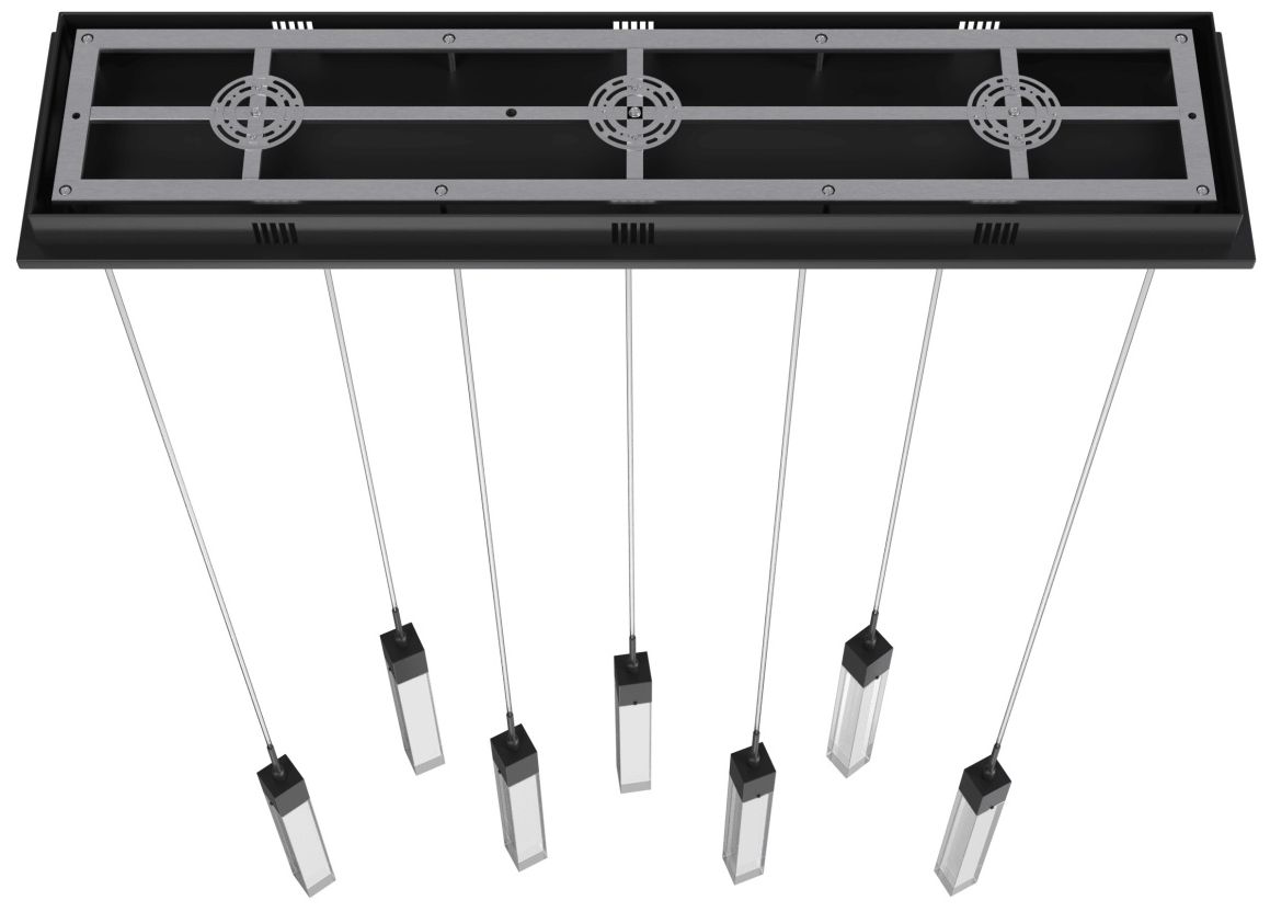Image 3 Original Glacier 7-Light 47"W LED Pendant in Black/Clear Crystals more views