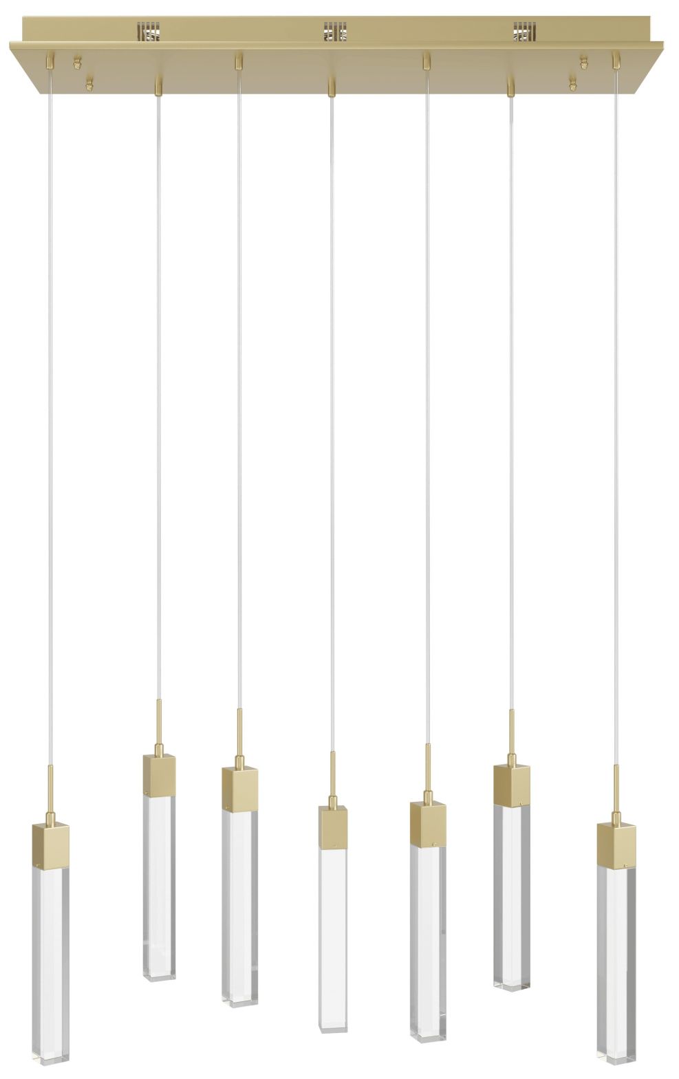 Original Glacier 7-Lt 47"W LED Chand. Br. Brass/Clear Crystals