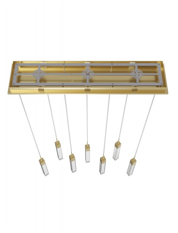 Image 3 Original Glacier 7-Lt 47"W LED Chand. Br. Brass/Clear Crystals more views