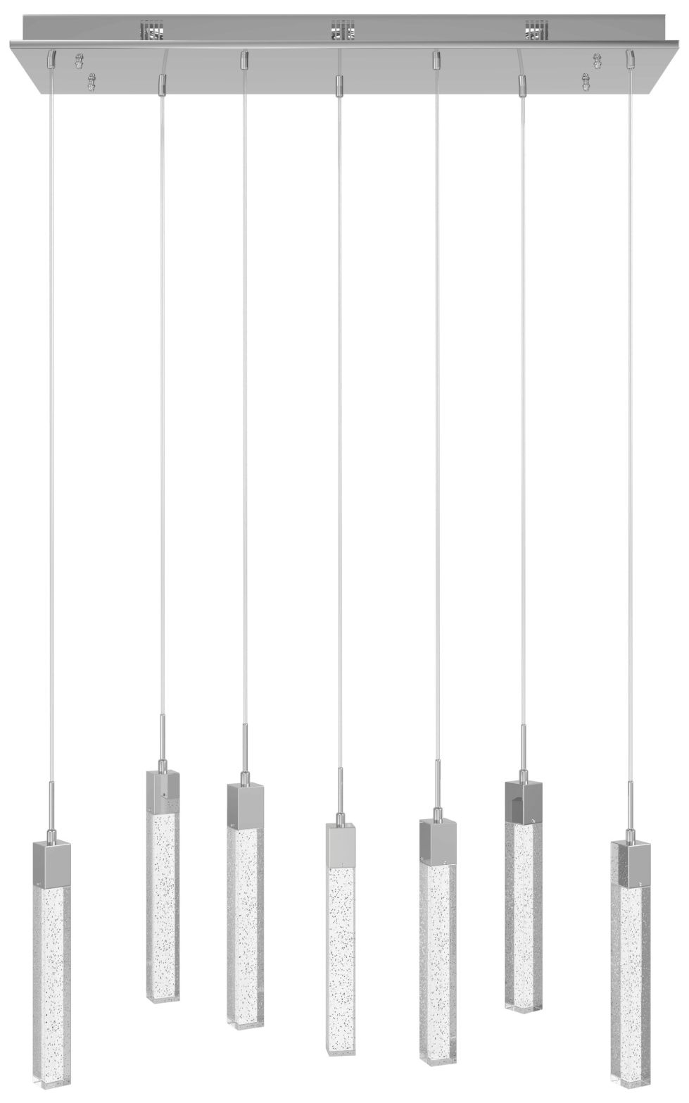 Original Glacier 7-Lt 47"W LED Chand. Pol. Chrome/Bub. Crystals