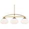 Orilla 42 1/4" Wide Warm Brass and Opal Glass Island Pendant Light