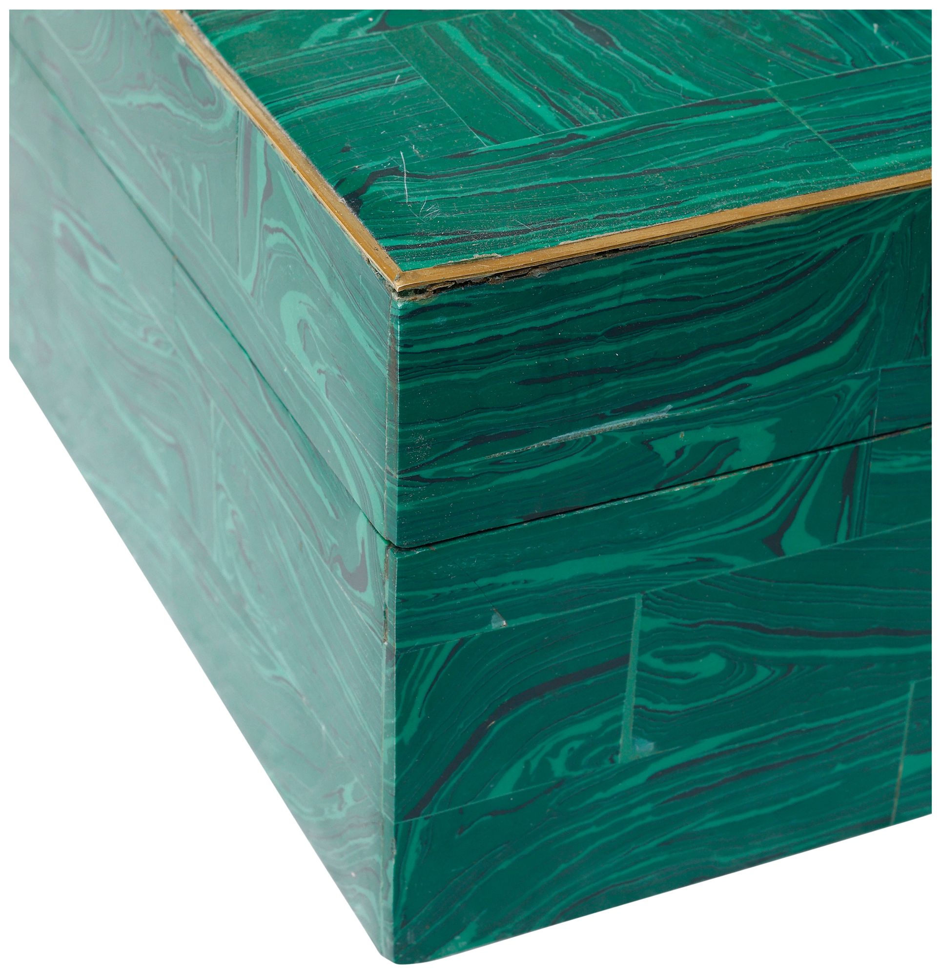 Image 2 Orin Green, Brushed Brass Rectangular Box - Set of 2 more views
