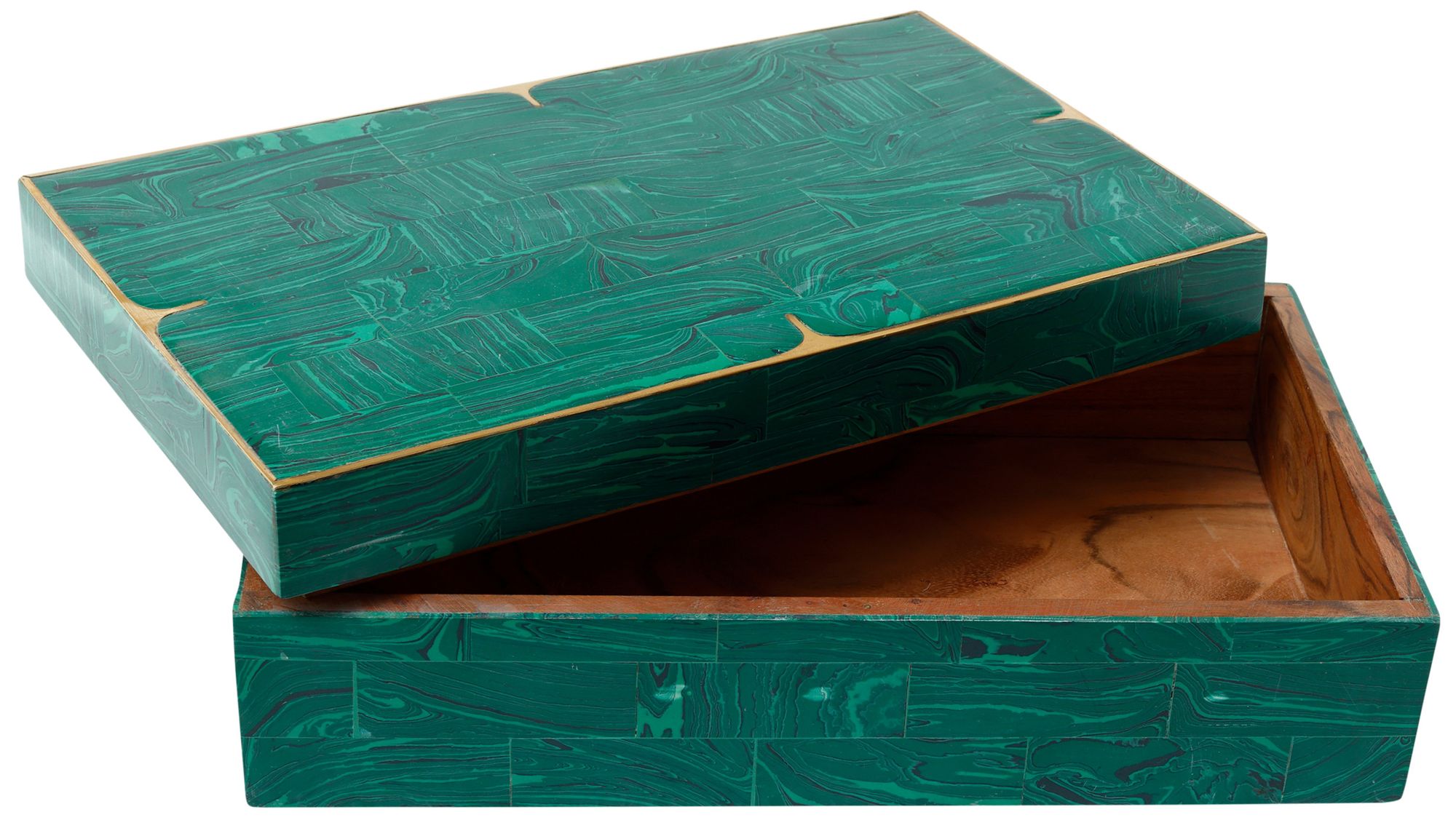 Image 5 Orin Green, Brushed Brass Rectangular Box - Set of 2 more views
