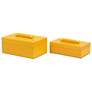 Orinoco Yellow Faux Leather Decorative Boxes - Set of 2