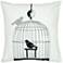 Orinth Black and White Birdcage 18" Square Throw Pillow