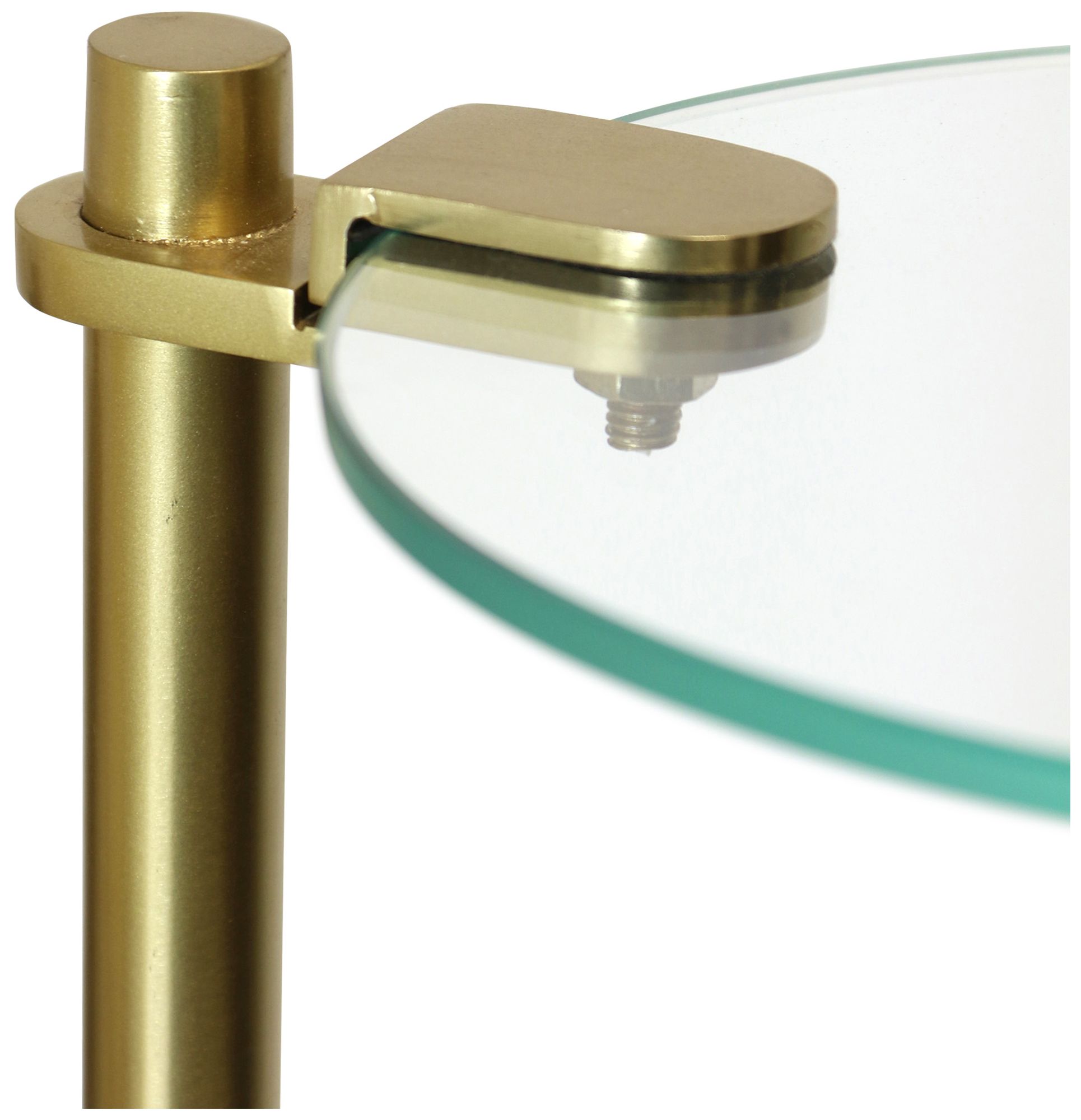 Image 2 Orion 10 x 21.5 Gold, Marble, Clear Side Table more views