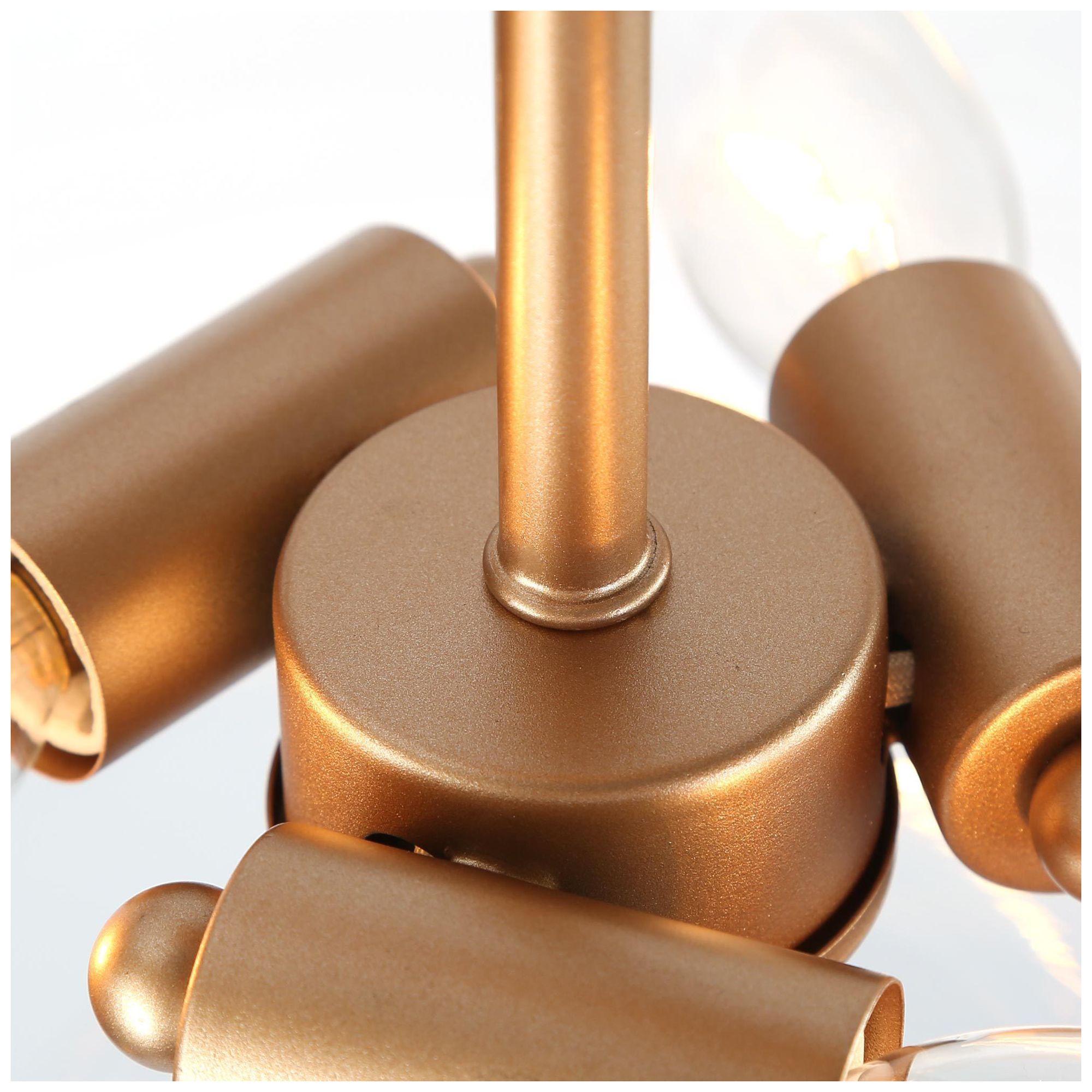 Image 3 Orion 12.6"W Satin Brass 3-Light Drum Glass Semi-flush Mount more views