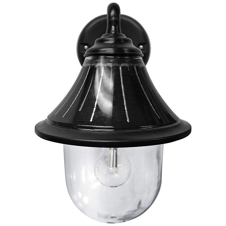 Image 1 Orion 13"H Black Solar LED Dusk-to-Dawn Outdoor Wall Light