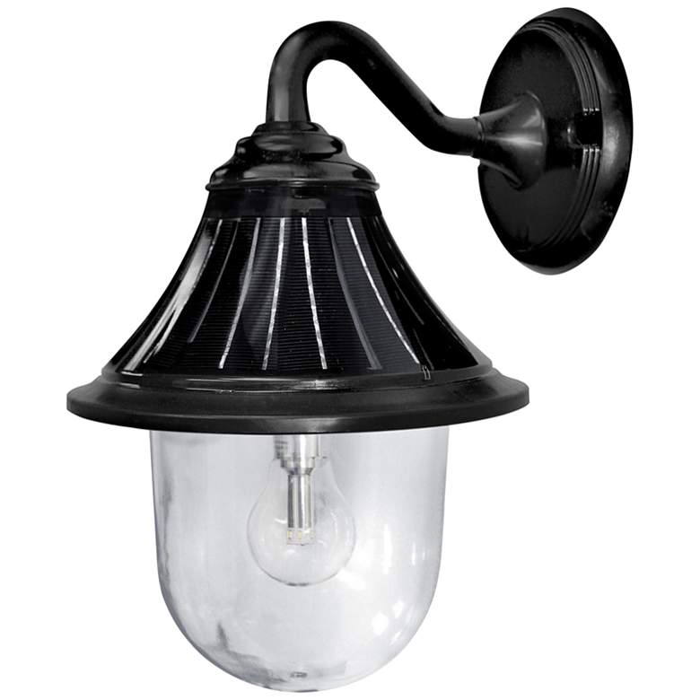 Image 3 Orion 13"H Black Solar LED Dusk-to-Dawn Outdoor Wall Light more views