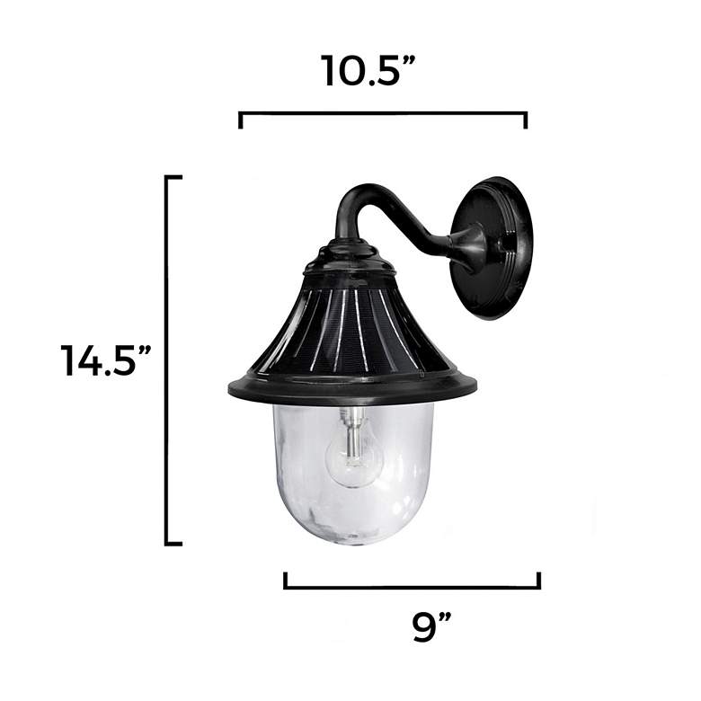 Image 5 Orion 13"H Black Solar LED Dusk-to-Dawn Outdoor Wall Light more views