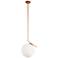 Orion 14" Wide Plated Gold Pendant Light w/ White Glass