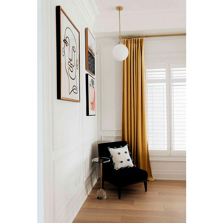 Image 4 Orion 14" Wide Plated Gold Pendant Light w/ White Glass more views