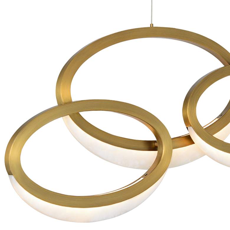 Image 4 Orion 17.25"H x 45.5"W 1-Light Linear Pendant in Aged Brass more views