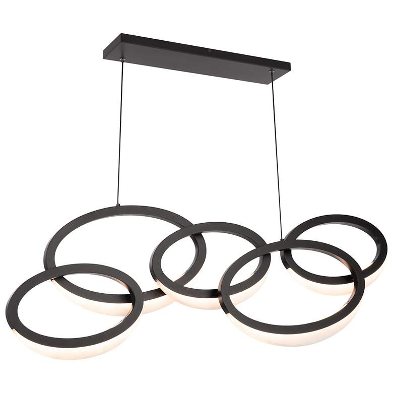 Image 2 Orion 18.13"H x 45.5"W 5-Light Linear Pendant in Black